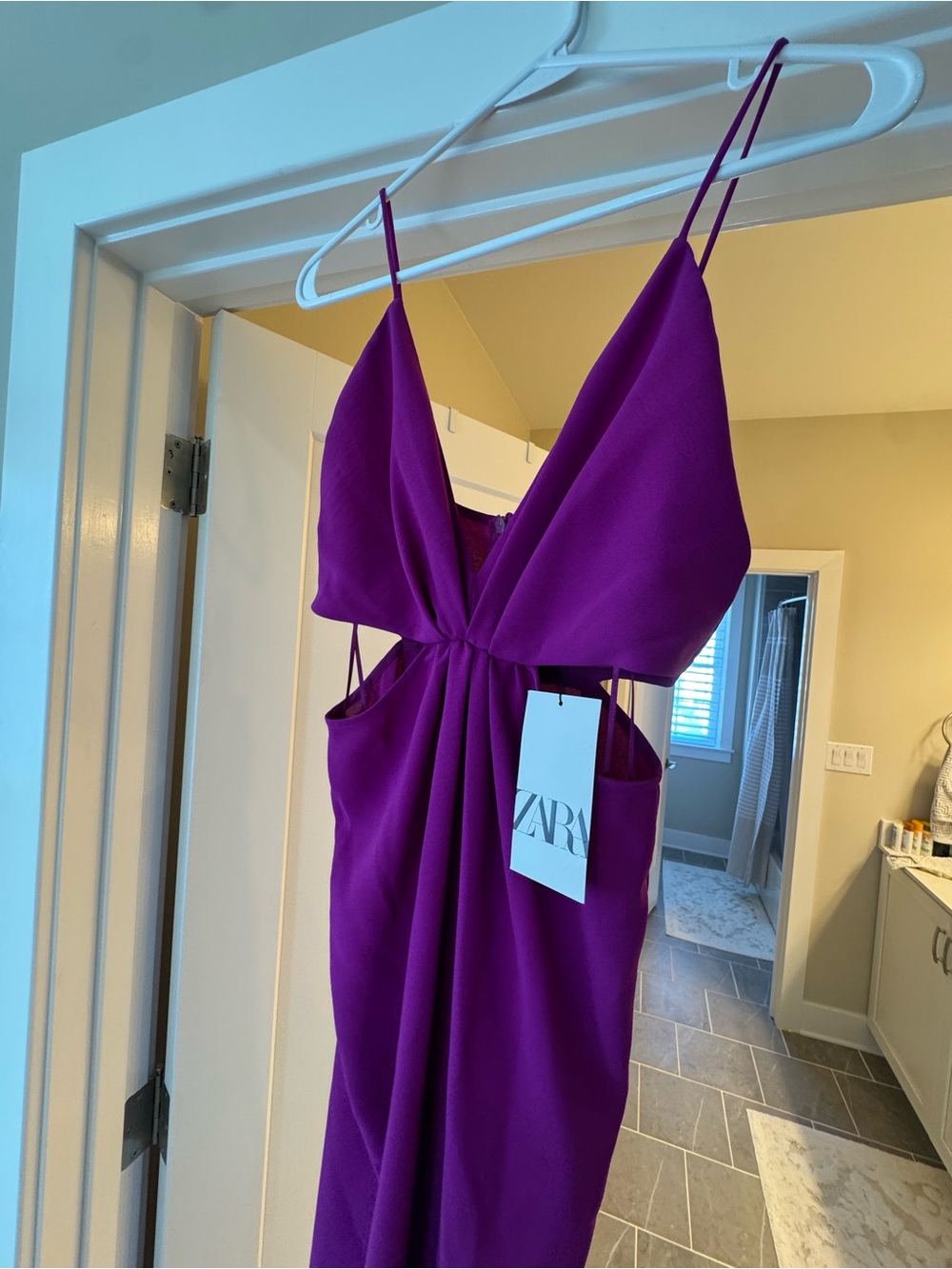 Zara Purple Cutout Slip Jumpsuit